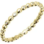 Pozlacený stříbrný prsten vzorovaný se zirkonky 15005.1 crystal Velikost: 51 (průměr 16,2 mm)