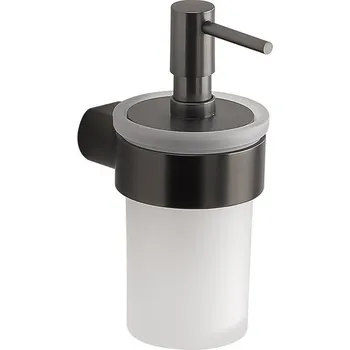 Dávkovač mýdla Gedy PIRENEI dávkovač mýdla 110 ml, mléčné sklo, gun metal