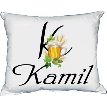 Dekorativní polštářek Polštář s pánským jménem KAMIL Světle zelený (polštář se jménem KAMIL)