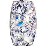 Stříbrný přívěsek s krystaly Swarovski fialový obdélník 34194.3