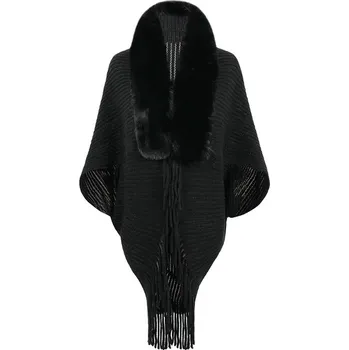 Šála Šála dámská luxusní zimní pletená | Teplý šál - Černá