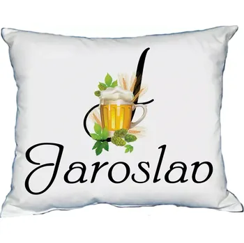 Dekorativní polštářek Polštář s pánským jménem JAROSLAV Žlutá (polštář se jménem JAROSLAV)