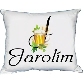 Dekorativní polštářek Polštář s pánským jménem JAROLÍM Černý (polštář se jménem JAROLÍM)