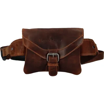Outdoorové zavazadlo Pánská kožená ledvinka hnědá - Greenwood Obranem hnědá