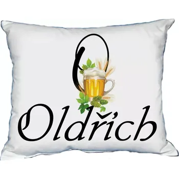 Dekorativní polštářek Polštář s pánským jménem OLDŘICH Žlutá (polštář se jménem OLDŘICH)