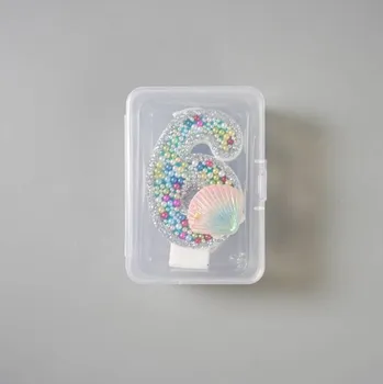 Dortová svíčka Dortisimo Svíčka s perlami a mušlí Oceán číslo 6