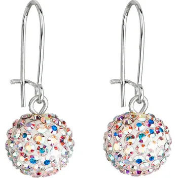 Náušnice Náušnice bižuterie visací s krystaly kulaté ab 71119.2 ab efekt