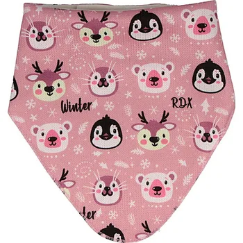 Nákrčník RDX Nákrčník s bavlněnou podšívkou na suchý zip Zvířecí hlavičky růžová Vel. 1