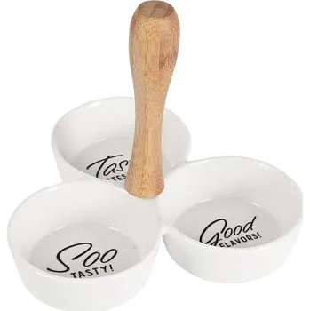 Excellent Servírovací misky s rukojetí porcelán / dřevo KO-795880620