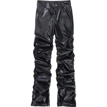 Pánské kalhoty Best Fashion Pánské koženkové kalhoty Černá M