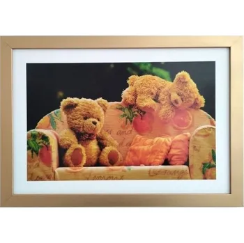 Obraz Bondecor Obraz tisk v rámu MDF, plexi sklo, 37x53 cm, Medvěd