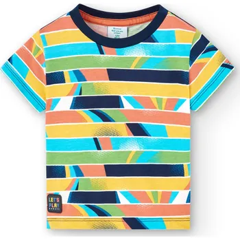 Chlapecké tričko Tričko s krátkým rukávem, veselé barvy, pruhy, kluk, Boboli Velikosti: 98
