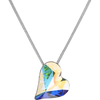 Náhrdelník Stříbrný náhrdelník krystal srdce ab efekt 72071.2 ab