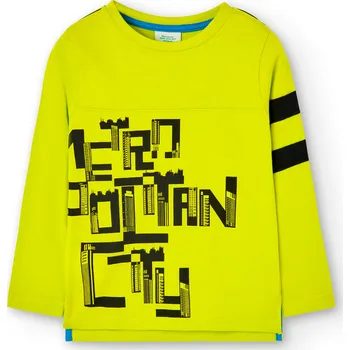 Tričko s dlouhým rukávem, žlutá barva, nápisy, Boboli Velikosti: 110