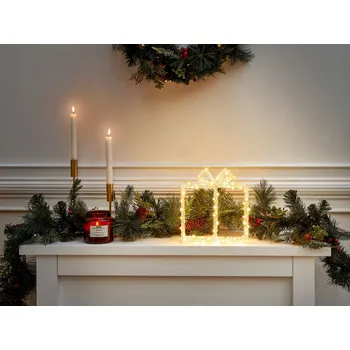 Vánoční dekorace LED dekorace bílá akrylová 22 x 6 x 25 cm vánoční dárky venkovní vnitřní dárek sezónní doplňky domácí dekorace se světly Beliani