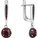 Stříbrné náušnice luxusní s granáty 11494.3