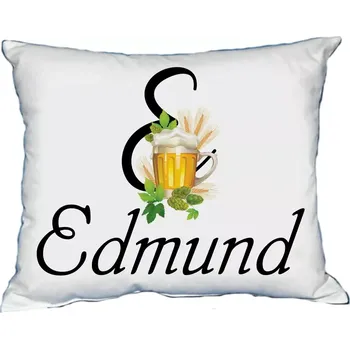 Dekorativní polštářek Polštář s pánským jménem EDMUND Bílý (polštářek pánské jméno )