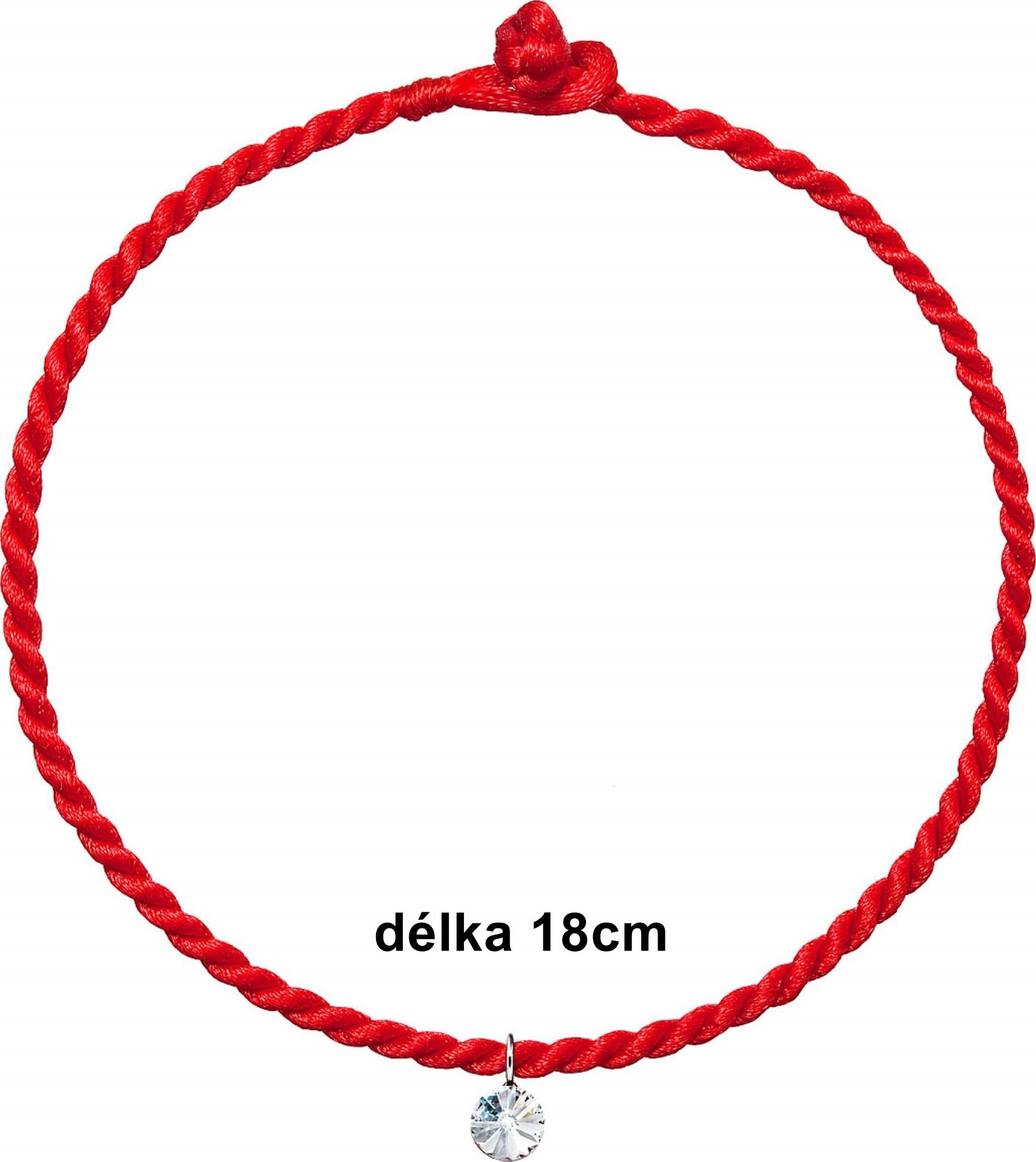 Červený Kabbalah náramek s krystalem Swarovski 73031.1