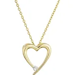 Pozlacený stříbrný náhrdelník srdce s jedním zirkonkem 12053.1