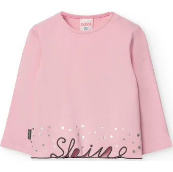 Dívčí tričko Triko s dlouhým rukávem, růžové barvy, flitry, holčička, Boboli Velikosti: 116