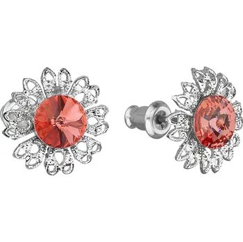 Náušnice Náušnice bižuterie se Swarovski krystaly oranžová kytička 51042.3 padparadcha