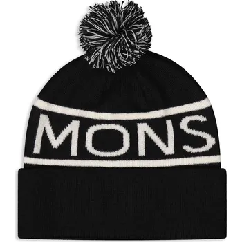 Čepice merino kulich MONS ROYALE MCCLOUD POM POM BEANIE black / white