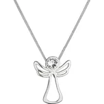 Stříbrný náhrdelník anděl se Swarovski krystalem 32080.1 bílý