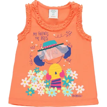 Dívčí tílko Tílko My friends, oranžová barva, 3D aplikace, holka, Boboli Velikosti: 98