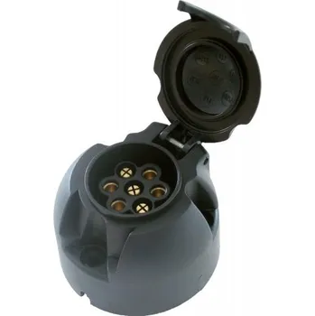 Tažné zařízení zásuvka 12V 7P plast JAEGER připojení dutinkami 6,3mm+těsnění