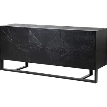 Elegantní černá skřínka Seraph se 3 dveřmi 178cm