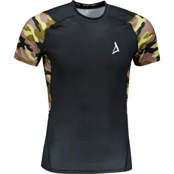 Pánské tričko Pánské funkční kompresní tričko s krátkým rukávem premium ALTISPORT VOJ/ALM038TR04 ČERNOZELENÁ L