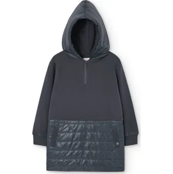 Dívčí mikina Sportovní mikino šaty na zimu, tmavě šedá barva, dívka, Boboli Velikosti: 116