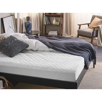 Chránič matrace Matracový chránič bílá Japara bavlna velikost 180 x 200 cm s prošívanými okraji Beliani