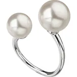 Stříbrný prsten se dvěma Preciosa perlami bílý 35053.1 Velikost: 52-55