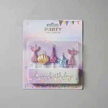 Dortová svíčka Dortisimo Svíčky metalické Oceán (5 ks)