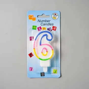 Dortová svíčka Svíčka s duhovým okrajem číslo 6