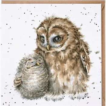 Přání Wrendale Designs "Owl-ways By Your Side", 15x15 cm - Soví rodina