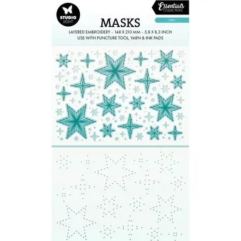 Šablony na vyšívání na papír Studio Light, A6, 2 ks - Hvězdy