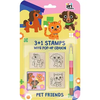 Dětské razítko Jiri Models Razítka 3+1 s voskovkou Domácí zvířáta