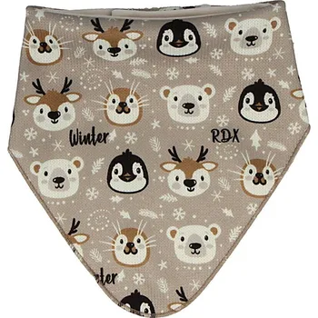 Nákrčník RDX Nákrčník s bavlněnou podšívkou na suchý zip Zvířecí hlavičky béžová Vel. 1