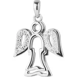 Stříbrný přívěsek dva andělé se zirkóny 14043.1 crystal