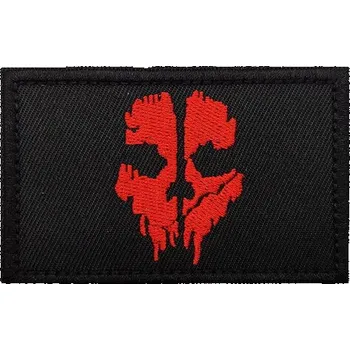Nášivka WARAGOD Vyšívaná nášivka Call of Duty ghost maska, černo-červená
