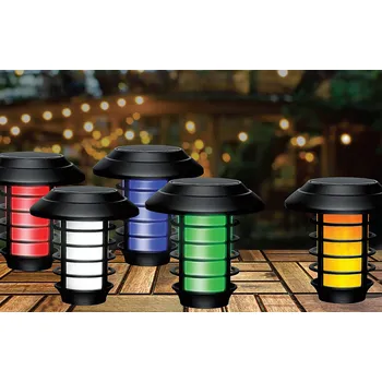 Venkovní osvětlení Deminas | DVOJBALENÍ - Okouzlující zahradní solární RGB lampa na dálkové ovládání