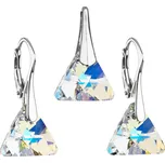 Sada šperků s krystaly Swarovski náušnice a přívěsek ab efekt trojúhelník 39174.2