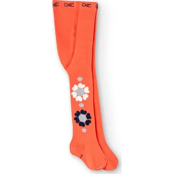 Dámské punčochy Punčochy oranžové s kytkou, teplejší, Boboli Velikosti: 116