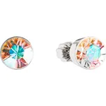 Stříbrné náušnice pecka s krystaly Swarovski AB efekt kulaté 31113.2