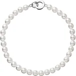 Perlový náramek bílý se stříbrnou sponou 33123.1