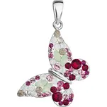 Stříbrný přívěsek s krystaly Swarovski červený motýl 34192.3 sweet love