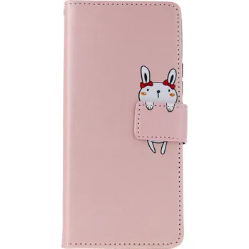 Pouzdro na mobilní telefon Pouzdro Xiaomi Redmi Note 13 Pro+ 5G knížkové růžové s králíčkem (kryt neboli obal na Xiaomi Redmi Note 13 Pro+ 5G)