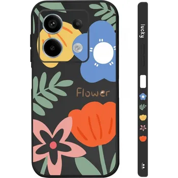 Pouzdro na mobilní telefon Kryt Design Xiaomi Redmi Note 13 Pro 5G Malované květy černý (obal neboli pouzdro na Xiaomi Redmi Note 13 Pro 5G)